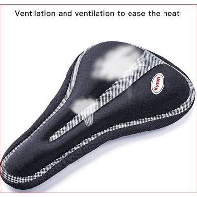 Picture of Bike Seat Cover Padded | Thick Silicone Gel Bicycle Saddle Cushion | Breathable Lightweight Comfortable Non-Slip Cover | For Road, Mountain & Stationary Bikes | Bicycle Accessories