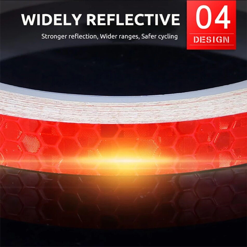 Picture of Bicycle Rim Styling Reflective Fluorescent Stripe Tape Body & Rim Wheel Stripe Tape Stickers 4Pcs