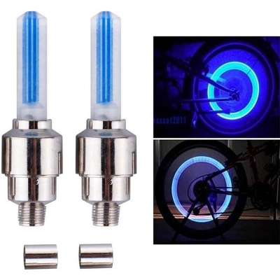 Picture of New LED Bicycle Wheel Lights Multi-Color Reflective Safety Bike Reflector for Cycling Safety & Visibility - Universal Valve Compatibility