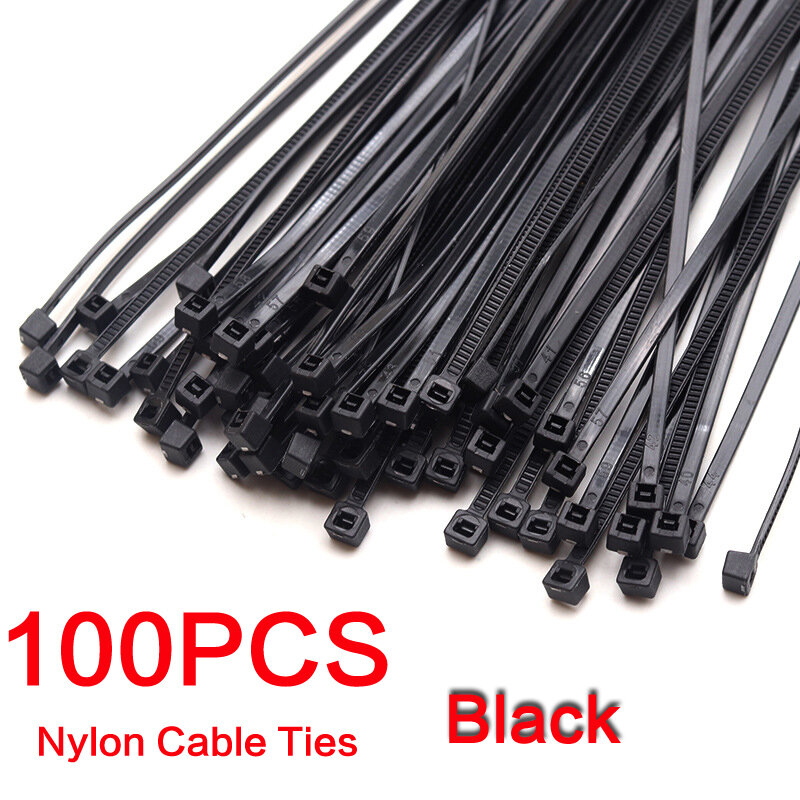 Picture of 4 Inch (3x100mm) Cable Tie 100 Pcs Black Nylon Plastic Cable Tie