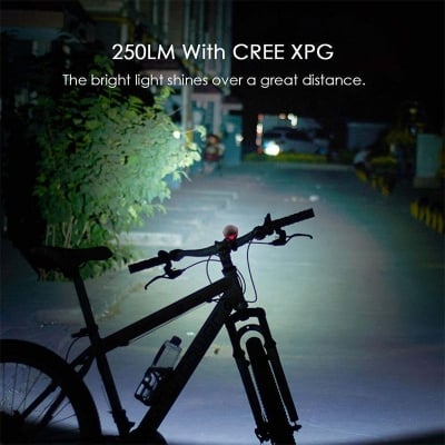 Picture of Rechargeable Bike Horn and Light 140 DB with Super Bright 250 Lumen Light 3 Modes