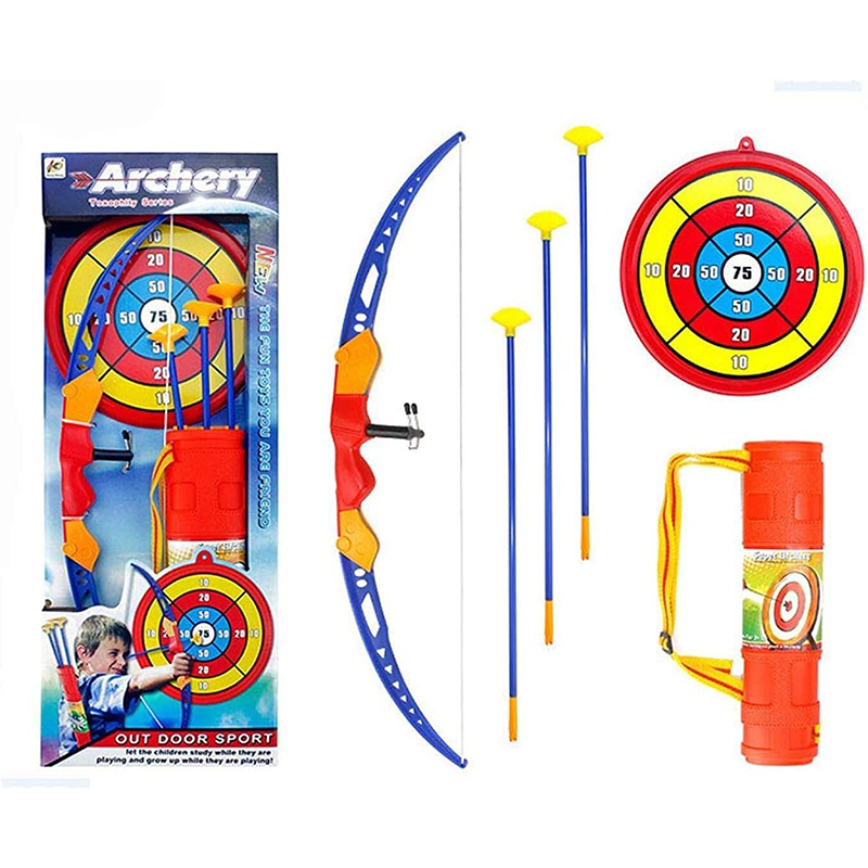 Picture of Bow and Arrow for Kids - Leser Light & 13-inch Archery Bow with 3 Suction Cups Arrows, Target, and Quiver - Practice Outdoor Toys for Children(BIG SIZE)