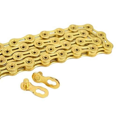 Picture of KMC X9.93 Golden Chain 9 Speed Road & Mountain Bike Chain Bicycle Gear Chain Hi-Performance And X-Durability1/2''x11/128'' Link : 116