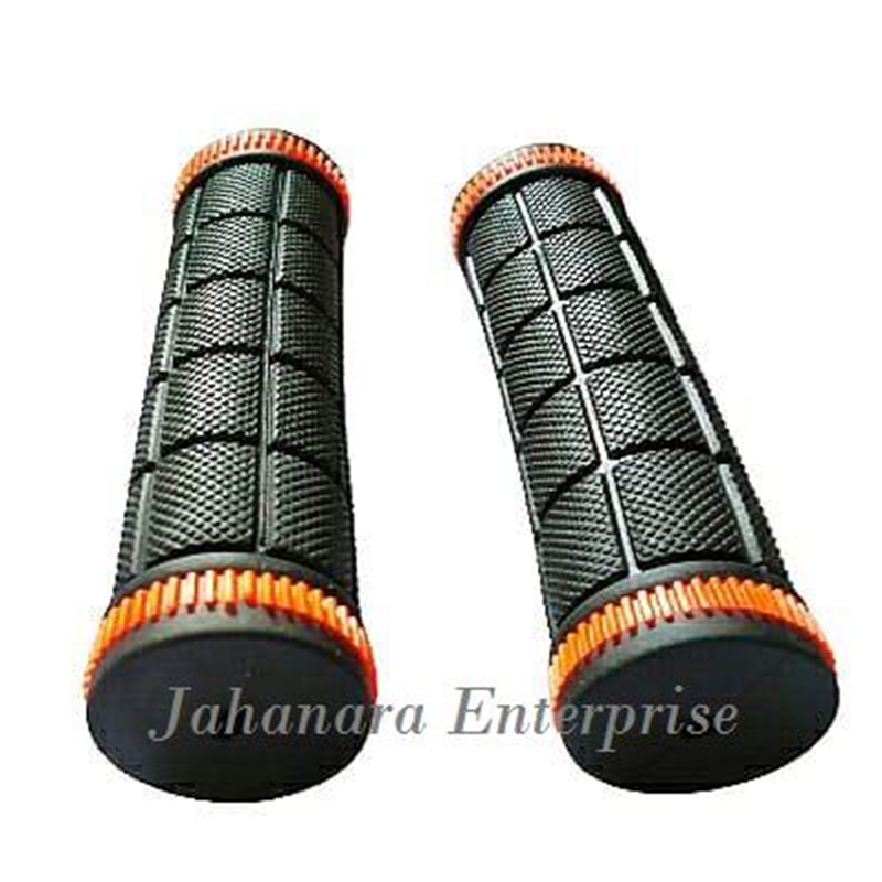 Picture of Dual Set of Cool & Trendy Black Color Designer Handle Grip and All Aluminium Designer Cycle Bell (BLACK)