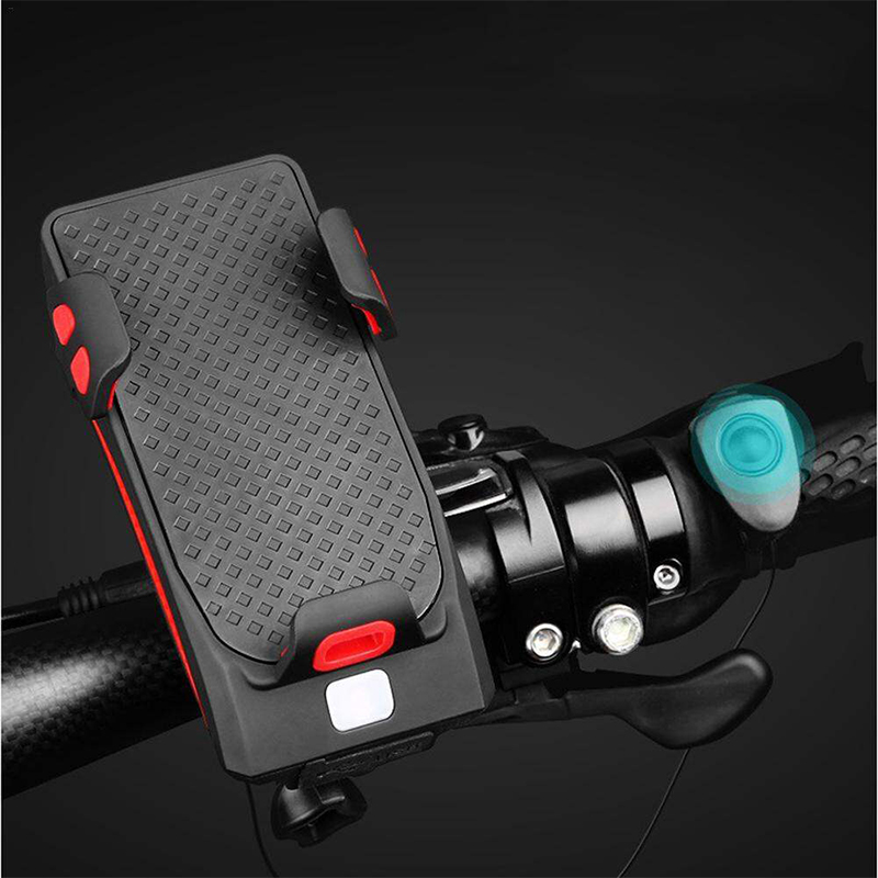 Picture of 4 in 1 Bicycle USB Rechargeable Led Bicycle Light with Horn and Mobile Holder With PowerBank