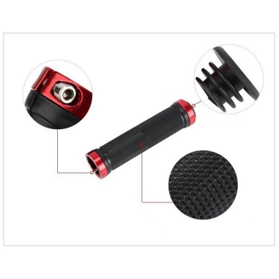Picture of Bicycle Road Mountain Bike Handle Double Lock on Aluminium Alloy Bike Handlebar Hand Cover 1 Pair Handlebar Grips