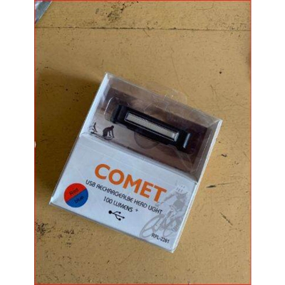 Picture of Comet LED USB Rechargeable Headlight + Tail Light Combo, for Cycles. 100 Lumens Bright Light 2 pcs