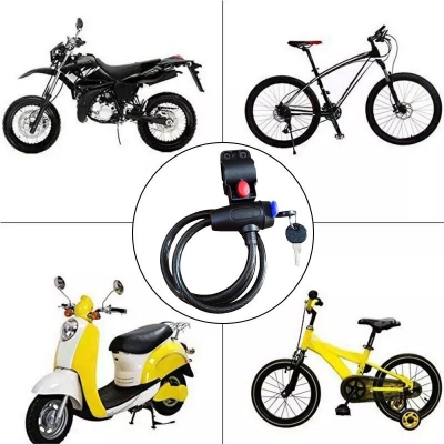 Picture of Bicycle Anti-Theft Lock MTB Road Bike Chain Lock Outdoor Basikal Security Kunci Spiral ring Lock basikal kunci 2 Key
