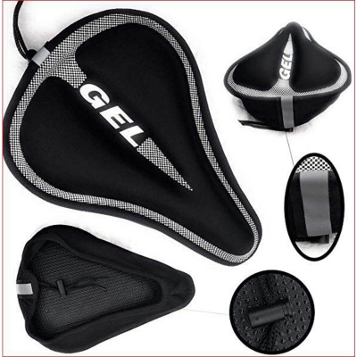 Picture of Bike Seat Cover Padded | Thick Silicone Gel Bicycle Saddle Cushion | Breathable Lightweight Comfortable Non-Slip Cover | For Road, Mountain & Stationary Bikes | Bicycle Accessories
