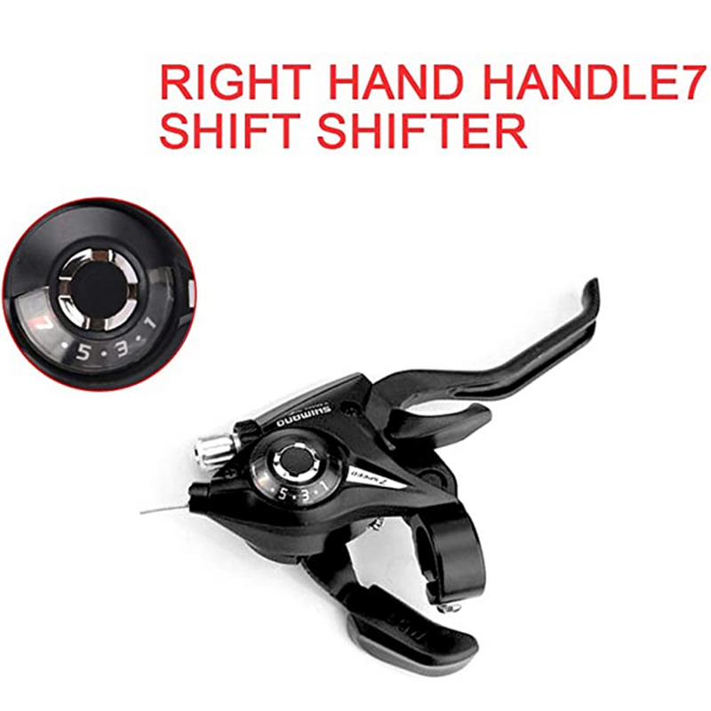 Picture of Mountain Bike Brake Lever, Bicycle Brake Shifter Set Visible Optical Gear Display Indicator With Brake Cable 3 Speed(Left Side) And 7 Speed(Right Side) - সাইকেল