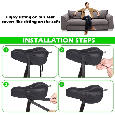 Picture of Gel Bike Seat Cover- Extra Soft Gel Bicycle Seat - Bike Saddle Cushion with Water&Dust Resistant Cover