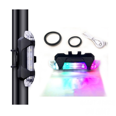 Picture of Waterproof Lampu Helmet Usb Rechargeable Bicycle Rear Light Multicolor Bike Light - সাইকেল