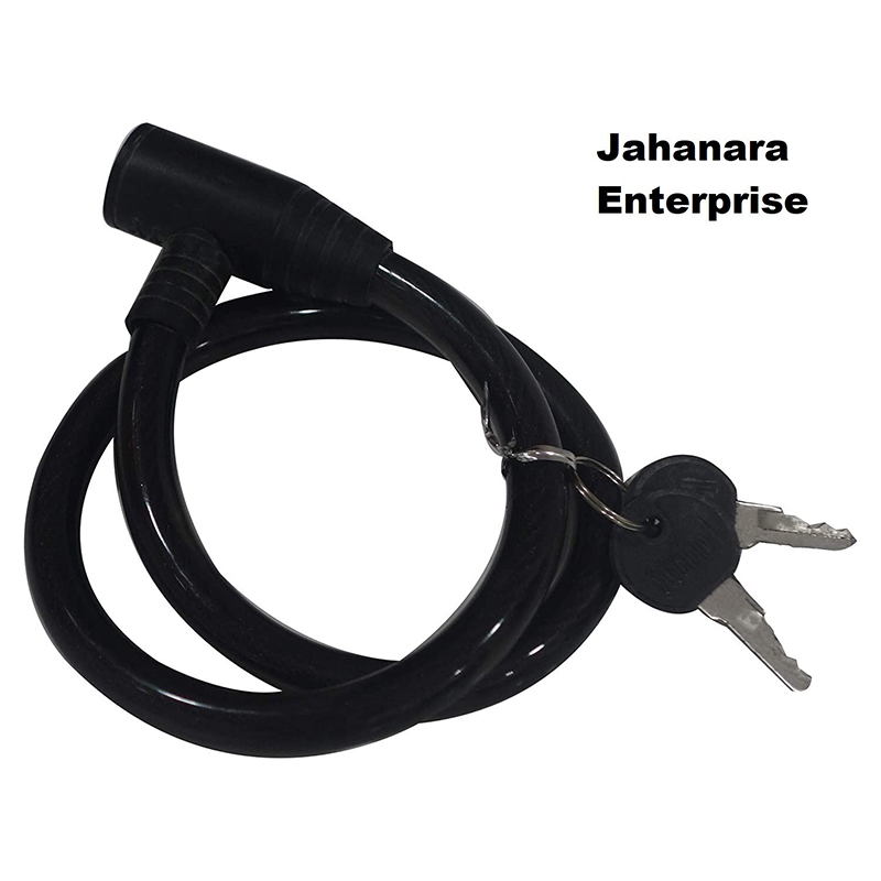 Picture of Bicycle Cable Lock / Steel Key Helmet Cable Lock (Black) Big Size
