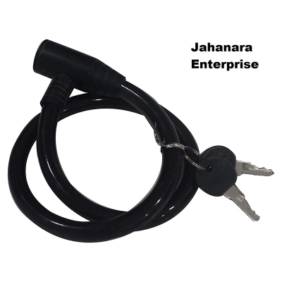 Picture of Bicycle Cable Lock / Steel Key Helmet Cable Lock (Black) Big Size
