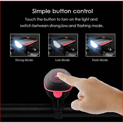 Picture of Rechargeable Bike Horn And Light 140 DB with Super Bright 250 Lumen Light 3 Modes
