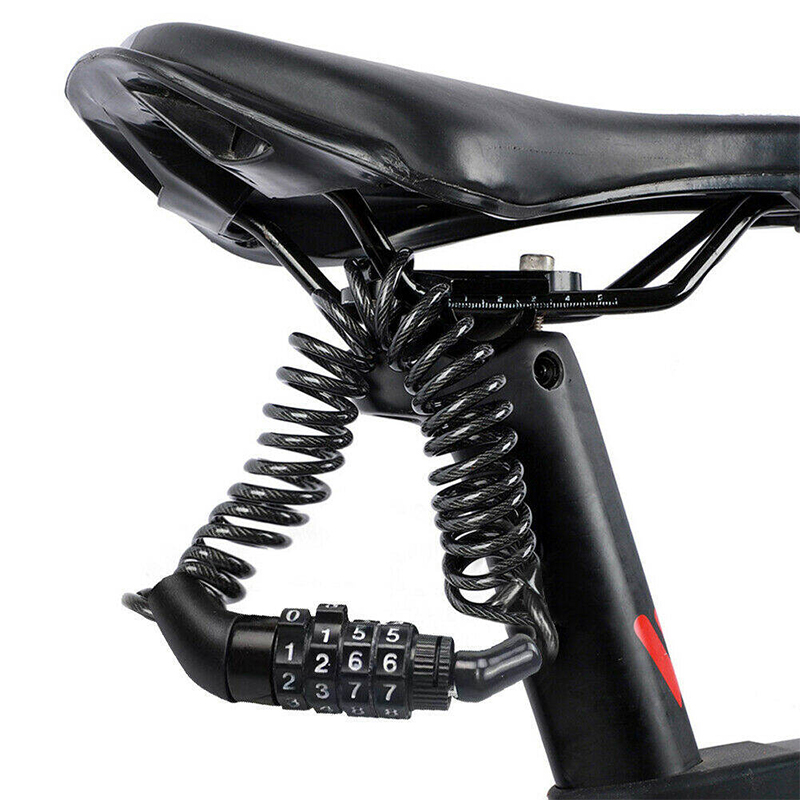 Picture of Motorcycle Helmet Lock Cable Black Tough Combination Password Anti-theft