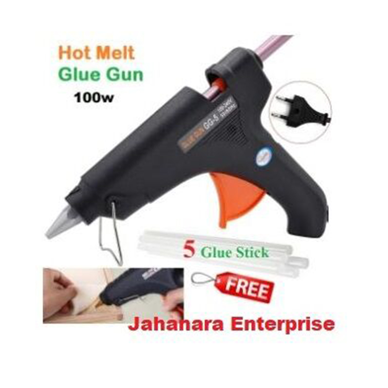 Picture of Glue Gun With 5 Glue Stick Combo Pack 100W Hot Melt , 100 Watt Glue Gun For Diy Art Crafts, Joint Repair - Soldering Iron