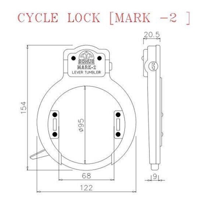 Picture of Bicycle Frame Lock SideKey Lever Tumbler Single Locking Mechanism (Made in india) Bicycle Accessories