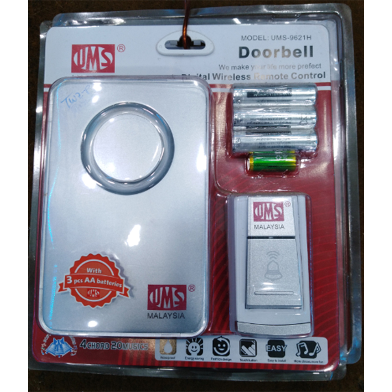Picture of UIMS Malaysia 100m Wireless Doorbell with 2-Minute Chime - High-Quality Home Security System