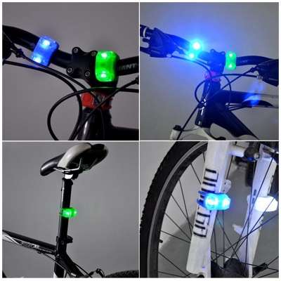 Picture of Silicon LED Bike Light Light Handle Light Waterproof Safety Alert Rear Back Lamp Battery Cycling Telolite - Cycle Accessories - cycle light