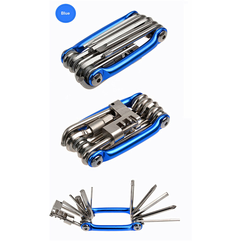 Picture of Bicycle Tools Heavy Duty 11 Function Folding Pocket Tool Motorcycle Accessories