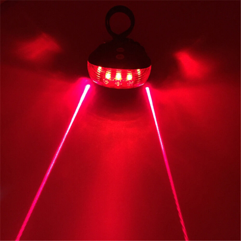Picture of Bicycle Lasers Lights Waterproof 5 LED 2 Lasers 3 Modes Bike Taillight Safety Warning Light Bicycle Rear Bycicle Light Tail Lamp