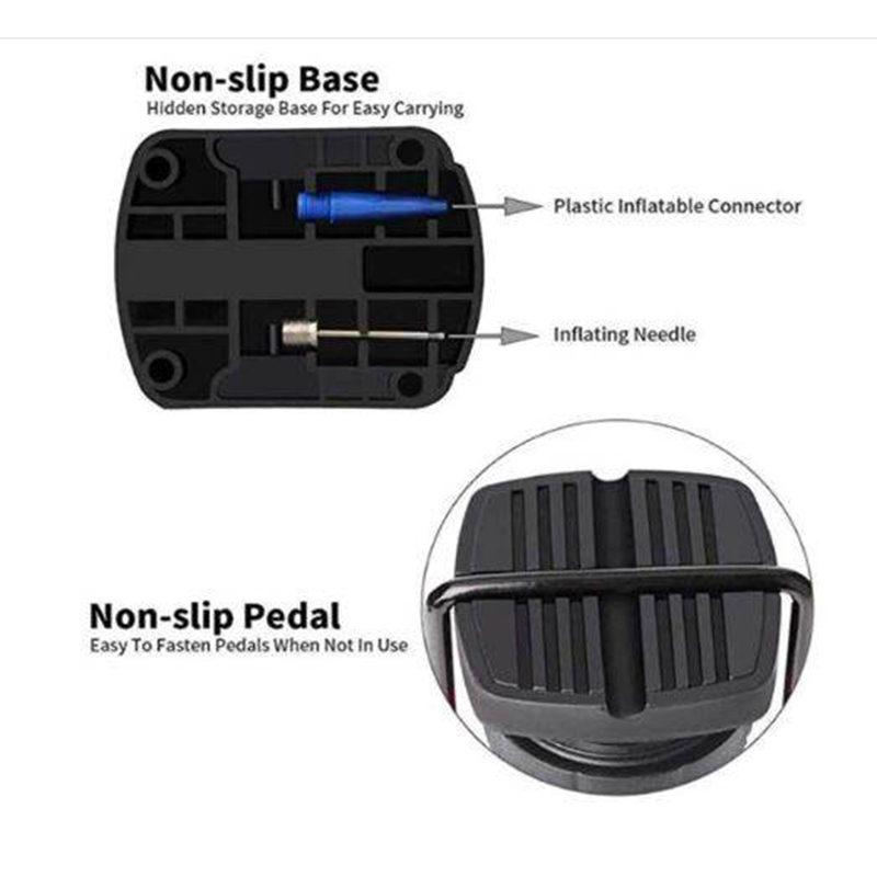 Picture of Mini Portable Bike, Bicycle Tire Hand Foot Activated Floor Pump with Presta Schrader Dunlop Valves Extra Valve and Gas Needle