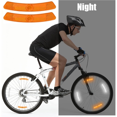 Picture of Reflectors for Bicycle Spokes, Includes 4 Pcs Reflectors Spokes Bicycle Wheels, 2 Pcs Reflectors Reflectors for Front Rear Bike Wheel for MTB Bicycle