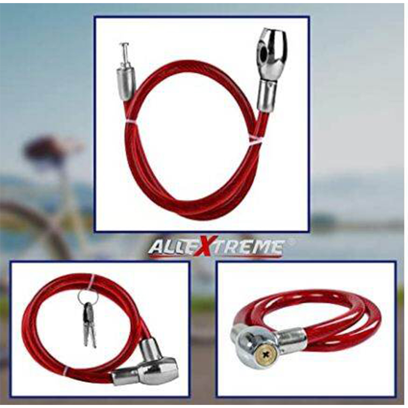 Picture of Bicycle Lock Heavy Duty Multipurpose Cable Lock for Bike, Luggage, Helmet, Steel Keylock, Anti-Theft (Multicolor)