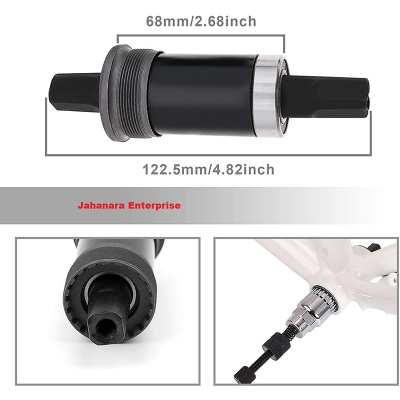 Picture of Mountain Bike Square Cartridge Taper Bottom Bracket 68x122.5mm Bicycle Axle Sealed Black Mountain Bike with Waterproof Screws