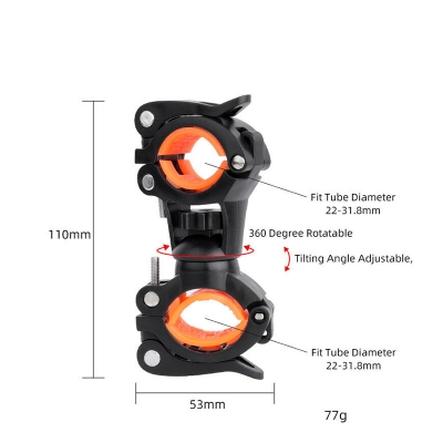 Picture of Deemount Bicycle Light Bracket Bike Lamp Holder LED Torch Headlight Pump Stand Quick Release Mount 360 Degree Rotatable
