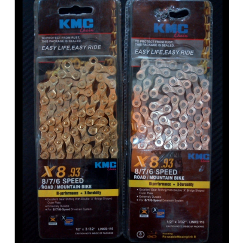 Picture of KMC X8.93, 6,7,8 Speed Chain for Trekking 116 Links Golden Plated