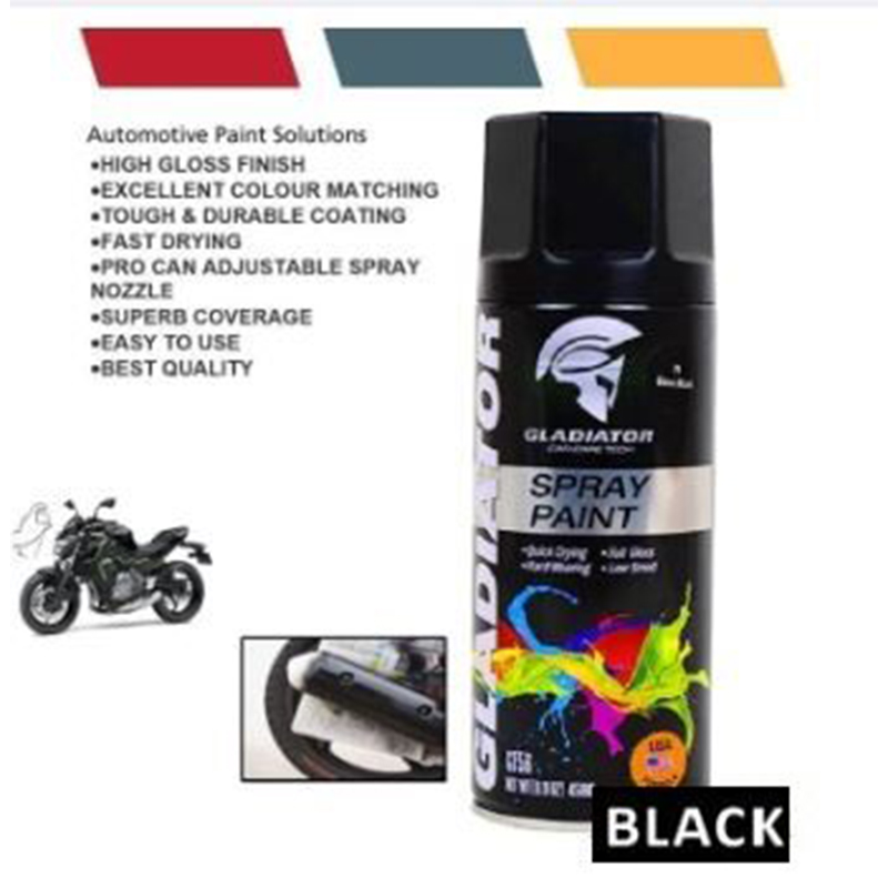 Picture of Spray Paint Matt Black 450ml Gladiator Spray Paint (04 Matt Black) Automatic hand spray paint, anti-rust Aerosol Spray Paint, metal furniture wood Spray Paint For car Motorcycle graffiti wall