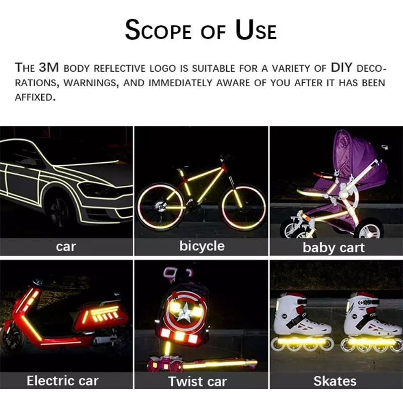 Picture of Bicycle Rim Styling Reflective Fluorescent Stripe Tape Body & Rim Wheel Stripe Tape Stickers 4Pcs