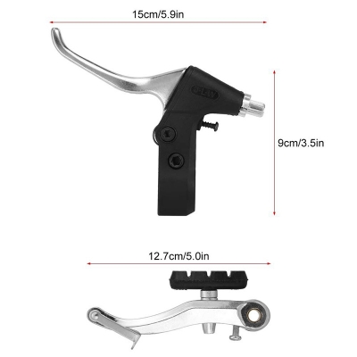 Picture of Bicycle V-Brake & Brake Levers & Cable Cycling Handlebar Short Brake Clutch Lever Gear Cable Wire & Hosing Full Set Bicycle Accessories
