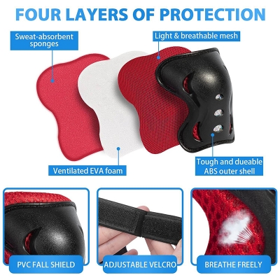 Picture of Knee Pads for Kids/Youth, Knee Pad and Elbow Pads Wrist Guards Protective Gear Set for Roller Skates Cycling BMX Bike Skateboard Inline Skating's Scooter Riding