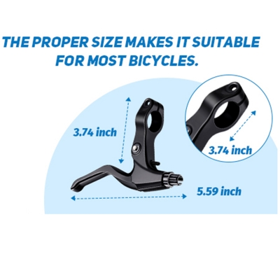 Picture of 2 Pieces Mountain Bike Brake Aluminum Alloy Brake Handles with 3 Finger Design 2.2 cm Diameter and 2pc Brake Cables Wires Free - সাইকেল