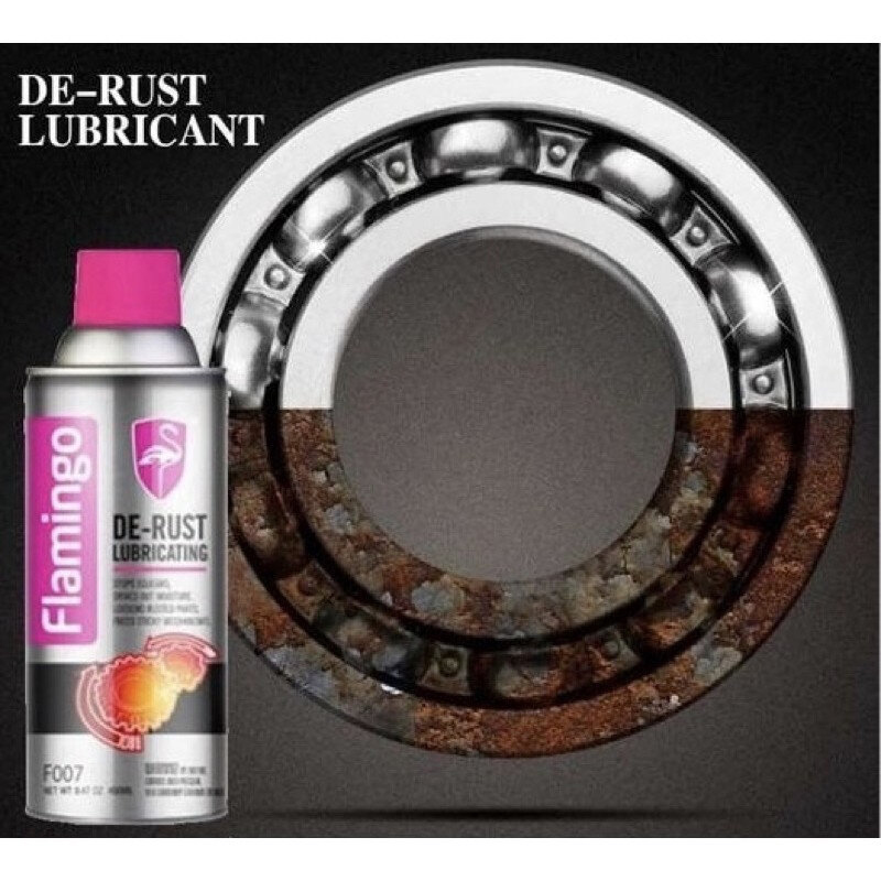 Picture of Flamingo De-Rust Lubricant For Motorcycle Car Use For Universal 450ML (F065) Rust Cleaner, Remover and Protector Liquid Spray - সাইকেল