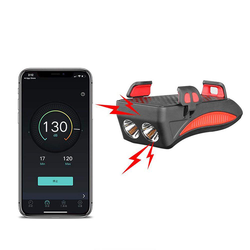 Picture of 4 in 1 Bicycle USB Rechargeable Led Bicycle Light with Horn and Mobile Holder With PowerBank