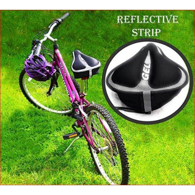 Picture of Bike Seat Cover Padded | Thick Silicone Gel Bicycle Saddle Cushion | Breathable Lightweight Comfortable Non-Slip Cover | For Road, Mountain & Stationary Bikes | Bicycle Accessories