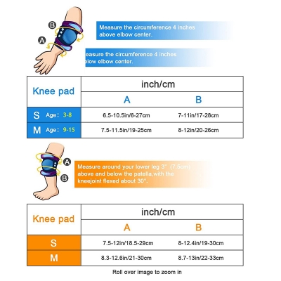 Picture of Knee Pads for Kids/Youth, Knee Pad and Elbow Pads Wrist Guards Protective Gear Set for Roller Skates Cycling BMX Bike Skateboard Inline Skating's Scooter Riding