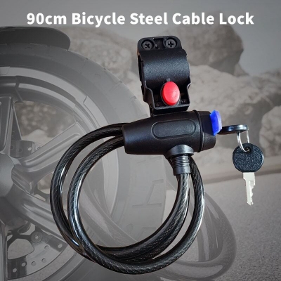 Picture of Bicycle Anti-Theft Lock MTB Road Bike Chain Lock Outdoor Basikal Security Kunci Spiral ring Lock basikal kunci 2 Key