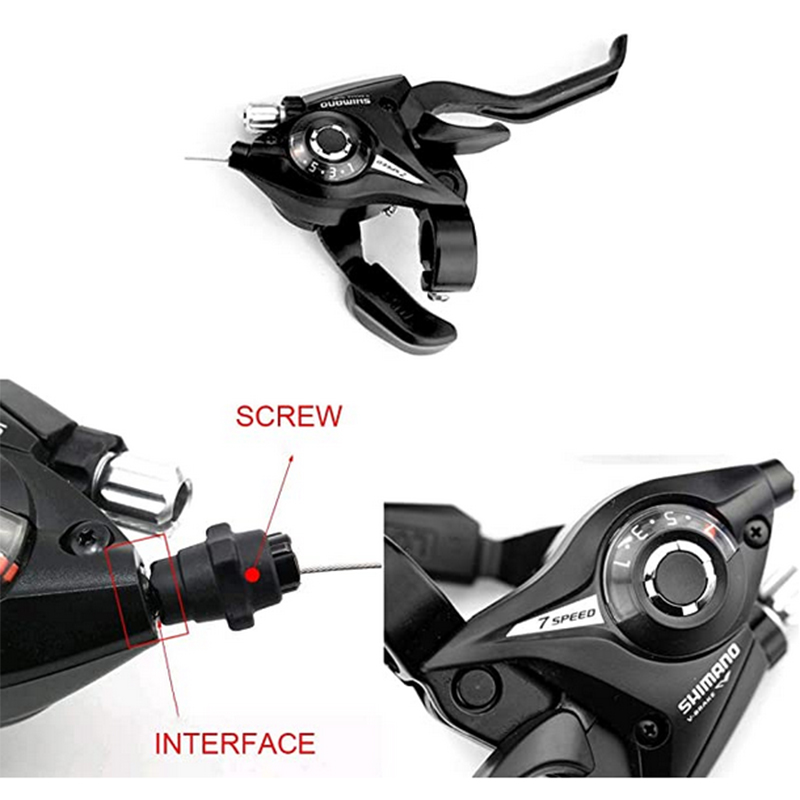 Picture of Mountain Bike Brake Lever, Bicycle Brake Shifter Set Visible Optical Gear Display Indicator With Brake Cable 3 Speed(Left Side) And 7 Speed(Right Side) - সাইকেল