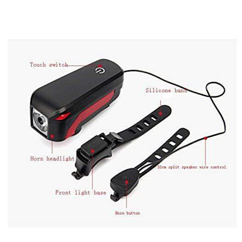 Picture of Bicycle Horn Light Waterproof Finger Print Touch Usb Charging Front Handlebar Alarm Warning Safety T6 Front Lights - Cycle Accessories