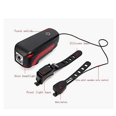 Picture of Bicycle Horn Light Waterproof Finger Print Touch Usb Charging Front Handlebar Alarm Warning Safety T6 Front Lights - Cycle Accessories