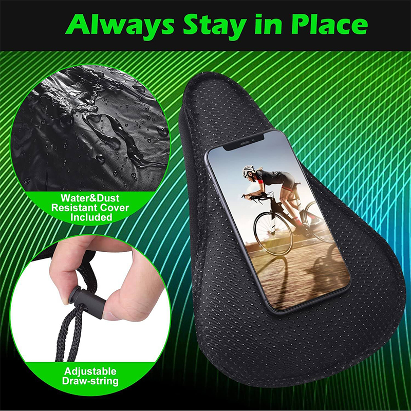 Picture of Bike Bicycle 3d Gel Silicone Saddle Cover Seat Pad Bicycle Padded Soft Cushion Comfort Gel Seat Cover Bicycle Accessories