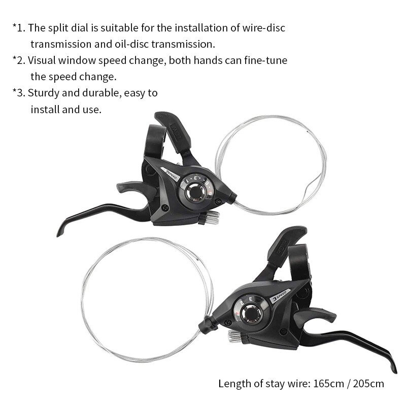 Picture of Bicycle Derailleur Mtb Gear Shifter/Brake 3 X 7 Speed Lever Vbrake Bike Trigger Shifter Brake Handbrake Bike Accessories Full Set 2Pc - সাইকেল