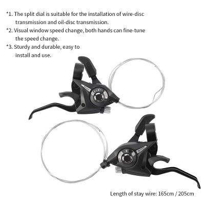Picture of Bicycle Derailleur Mtb Gear Shifter/Brake 3 X 7 Speed Lever Vbrake Bike Trigger Shifter Brake Handbrake Bike Accessories Full Set 2Pc - সাইকেল