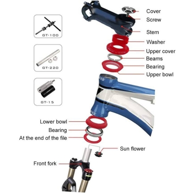 Picture of Bike Headset Set 44mm Aluminium Alloy Bearing Headset MTB Mountain Bike Road Bicycle Head Tube Accessories - Bike - সাইকেল