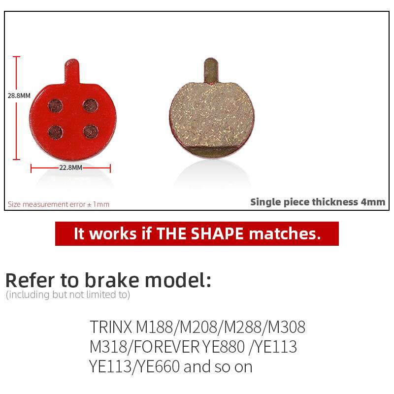 Picture of Brake Pads Resin Semi-Metallic Mountain Road Cycling Braking Disc Parts for BB8 NOVELA YINXING BOLIDS FOREVIR 2pc with spring